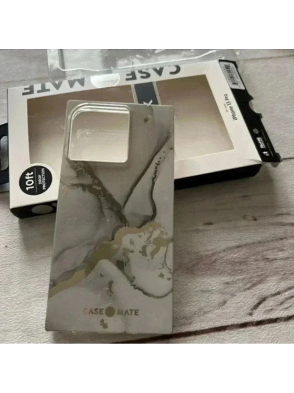 Case-Mate Blox Fog Marble Gold Square flexible grip case for iPhone 13 Pro